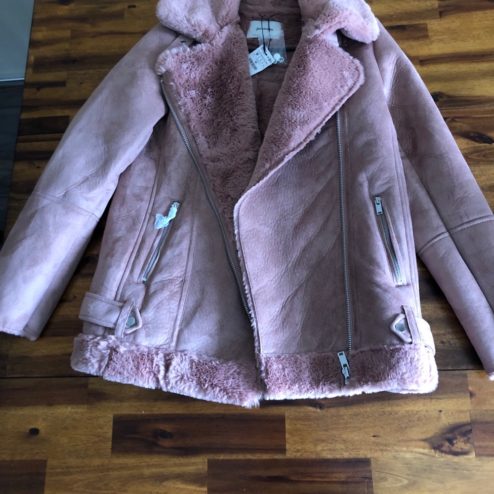 Faux shearing aviator jacket size M
